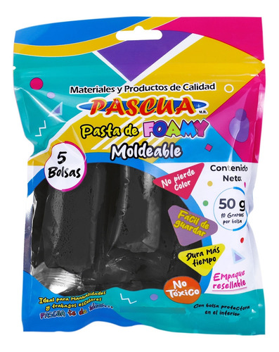 Fomi Foamy Moldeable Pascua  50 Gramos Diferentes Colores Negro
