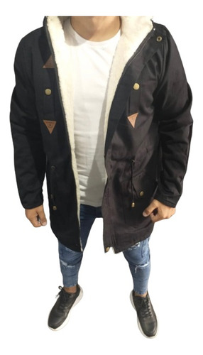 Campera Parca Hombre Abrigada Corderito Gabardina 