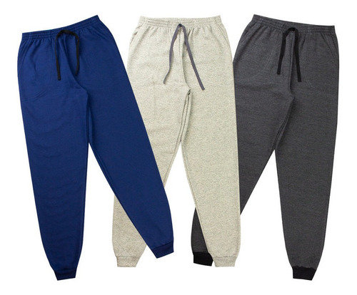 Kit 3 Calça De Moletom Juvenil Menino Roupas Inverno Atacado