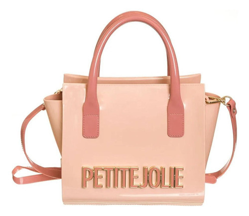 Bolsa Petite Jolie Love Estilo Tote Logo Mania Nude Único