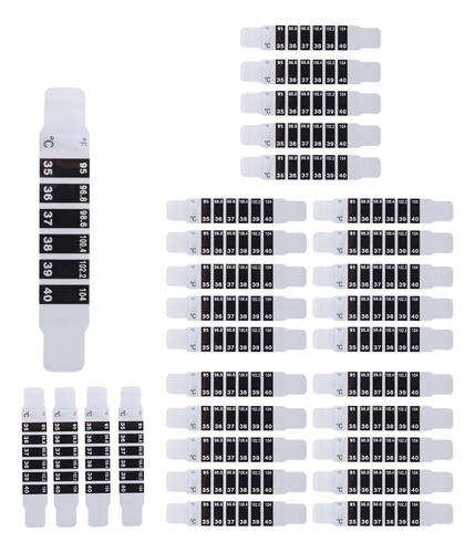 30 Tiras De Termómetro Para La Frente, Tiras Adhesivas Para