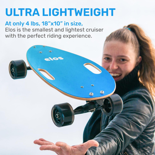 Elos Mini Longboard Cruiser Tabla De Skate Portable Y Dura