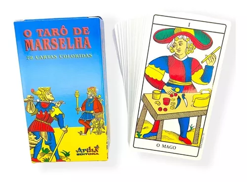 Baralho Tarot Tarô De Marselha Original 78 Cartas Plastificadas e Manual  Colorido - Escorrega o Preço