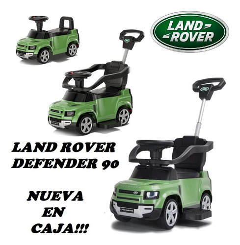 Correpasillos Carro Montable Land Rover Con Bastón En Caja