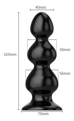 Dilatador anal grueso para glĂșteos, 3 bolas, 16,5 cm x 5,6