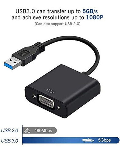 Imagen 5 de 7 de Koromu - Adaptador De Usb A Vga (usb 3.0/2.0 A Vga