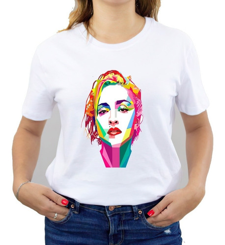 Polera Dama Estampada 100%algodón Madonna De Colores 416