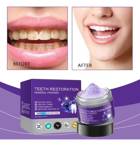 2 Unidades De Creme Dental Branqueador De Hálito Roxo, Limpa