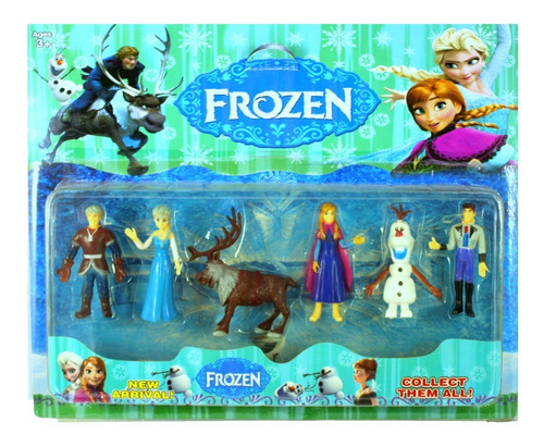 Set 6 Figuras Frozen Elsa Anna Kristof Olaf Muñeca Juguete