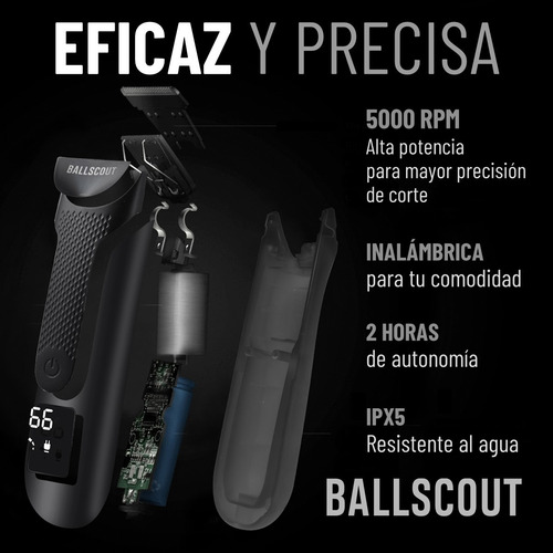 Imagen 5 de 10 de Afeitadora Ballscout Smooth Resistente Al Agua Kit Accesorio