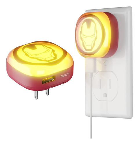 Ijoy Marvel Iron Man Helmet Touch Led Night Light Con Puerto