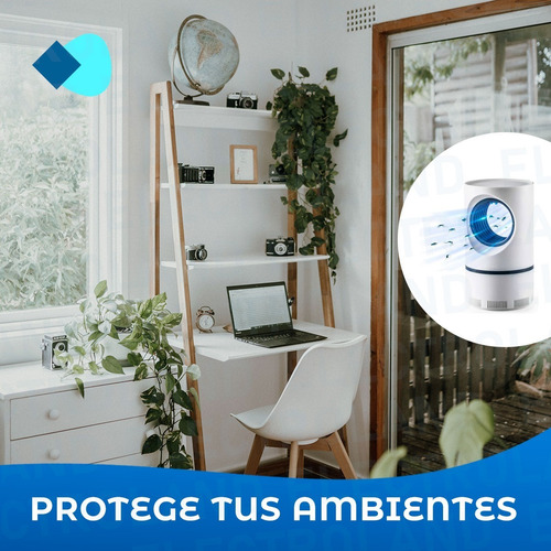 Imagen 7 de 10 de Lampara Mata Moscas Mosquitos Luz Led Uv Usb Silencioso
