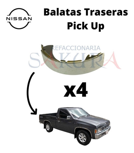 Jgo Balatas Traseras Estacas Nissan 1999 Originales
