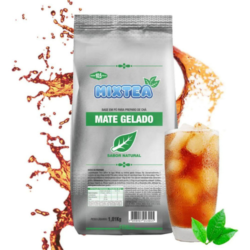 Chá Mate Gelado Sabor Natural Solúvel Mix Tea 1kg Rende 10 L