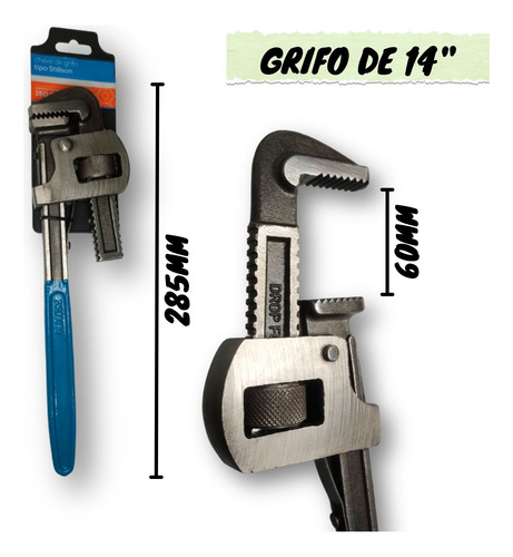 Chave Alicate Grifo Tipo Stillson 14 Pol 355mm P/ Encanador