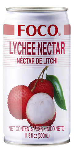 Jugo De Lichi En Lata Bebida Marca Foco Sabor Lychee 350ml