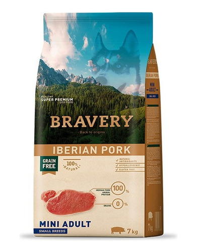 Bravery Mini Adult Small Breeds Iberian Pork 7 Kg