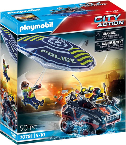 Playmobil City Action 70781 Paracaídas De Policía: Persecuc