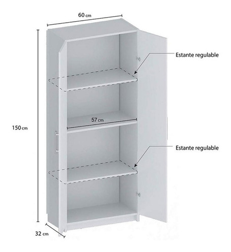 Mueble Organizador Despensero 2 Puertas Centro Estant Dis2