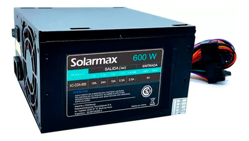 Fuente Solarmax 600w 24 Pines Kc-cda-600 Atx Pc Psu