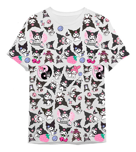 Remera Kuromi Hello Kitty Fullprint