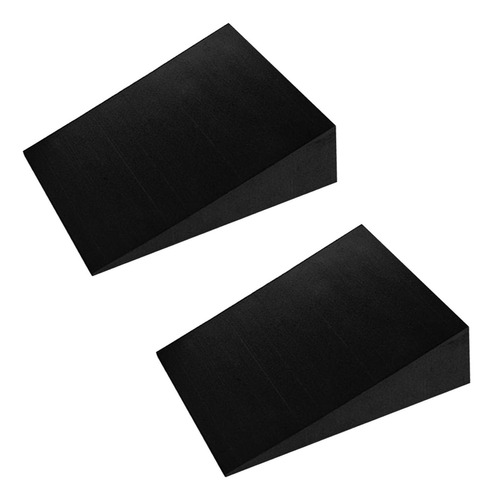 2 Pçs De Cunha De Ioga Placa Cor Preta 11,5cmx9cmx3cm