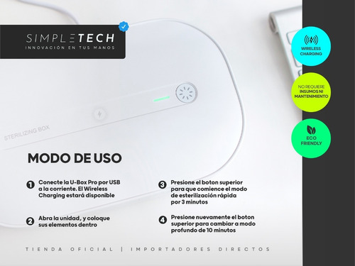 Imagen 6 de 7 de Caja Sanitizante Ozono + Luz Uv + Cargador Wireless