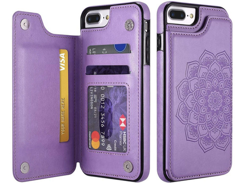 Funda Para iPhone SE (2020), Violeta/tarjetero/delgada