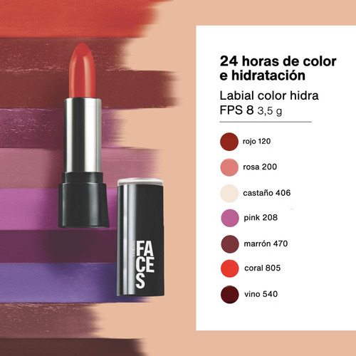 Labial Color Hidra Fps 8 Faces 3,5 G Natura Coral