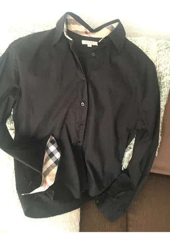 Camisa burberry negra mujer hotsell