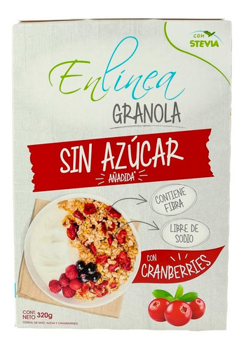 Cereal En Línea Granola Sin Azúcar Cranberries 320 G