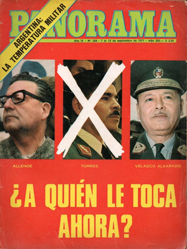 Revista Panorama 228 Septiembre 1971 Allende Torres Velasco 