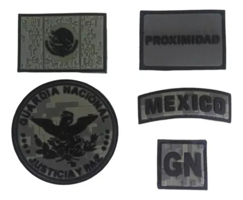 Juego De Insignias De La Guardia Nacional Color Gris 5 Pieza