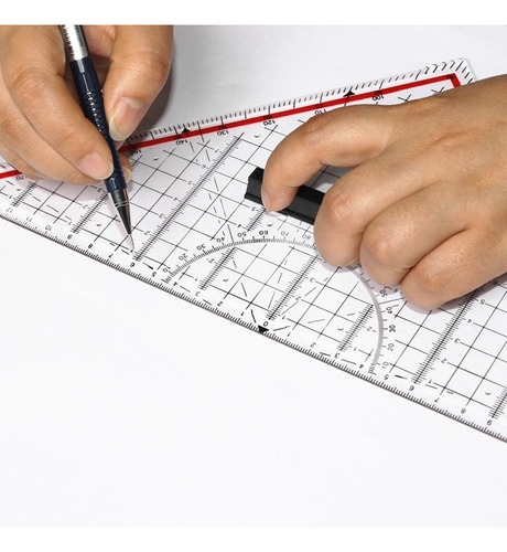 Regla Triangular De Dibujo De 30 Cm Diseño De Dibujo Multifu