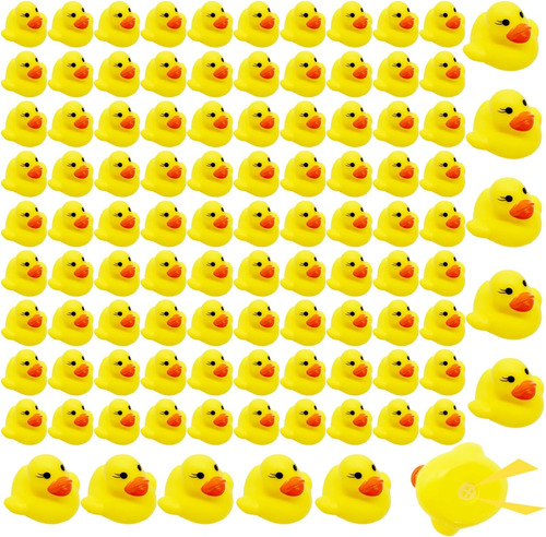 Rubber Ducks 100pcs, Mini Squeak Ducks Float For Baby Sho...