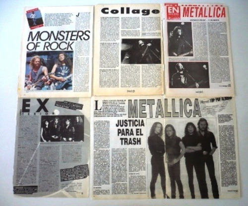 Metallica Lote De Clippings Recortes Originales