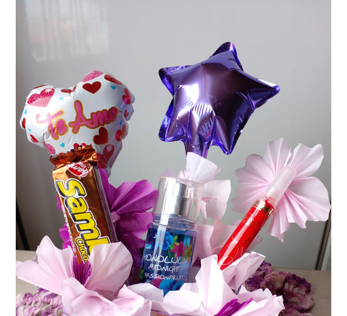 Arreglo Para Regalos Con Globos Splash Lipstips Y Golosina