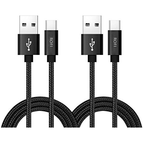 Cable Usb Tipo C Rofi, [2pack] 2ft Nylon Carga Rápida