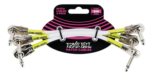 Ernie Ball P06052 Pack 3 Cable Interpedal Blancos
