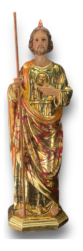 Figura De San Judas Tadeo 56 Cm Estofado Hoja De Oro