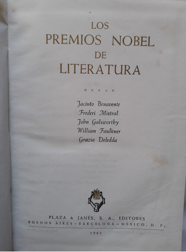 Premios Nobel De Literatura Vol 5 1980pag 5 Autores Sin Lomo
