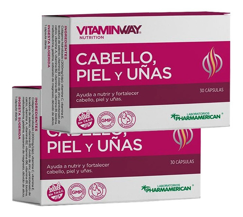 Promo 2x1 Cabello, Piel Y Uñas Vitaminway X 30 Cápsulas