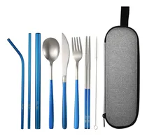 Comprar 9 Utensilio Viaje Reutilizabl Cubierto Portatil Para