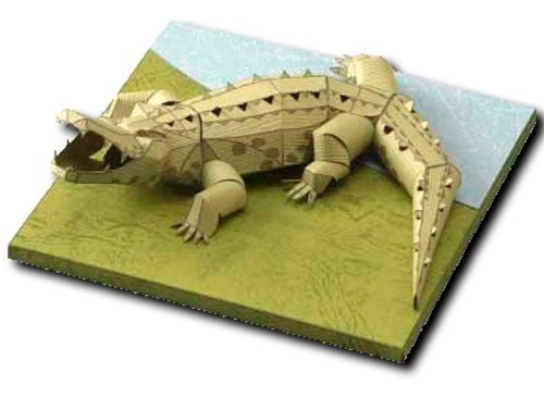 Cocodrilo Cubano Papercraft Armado En Papel 3d