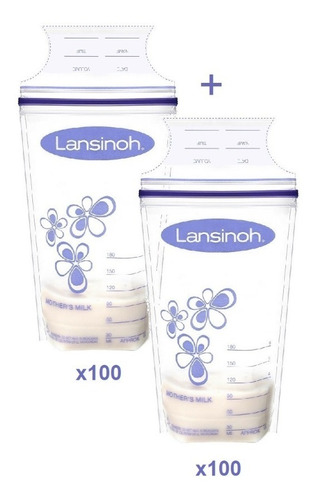 Bolsas Almacenamiento Leche Materna Lansinoh 2x100 Unidades