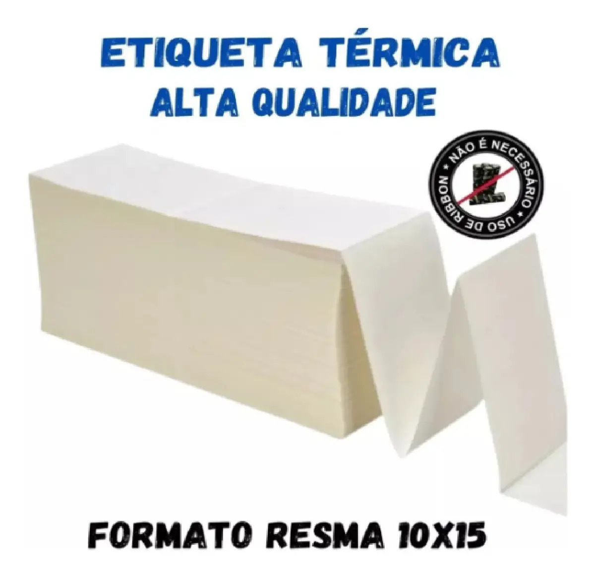 4000 Etiqueta 10x15 Para Impressora Térmica C/ Serrilha Resm Cor Branco Gigantes do Bazar