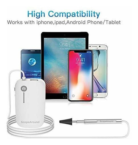 Otoscopio Ultra-slim 4.3mm Camara Hd Phone Scopearound