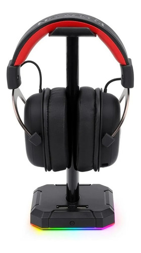 Imagen 3 de 7 de Soporte Para Auricular Redragon Scepter Pro Ha300 Rgb Hub