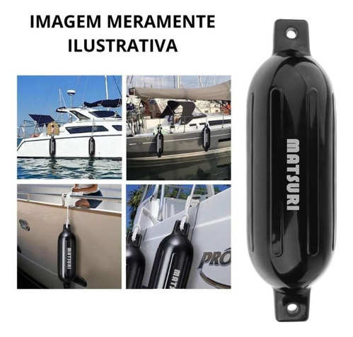 Defensa G2 Kit 6 Para Embarcação Em Pvc Preta Lancha Matsuri