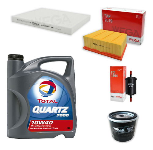 Kit 4 Filtros + 4l Aceite Total 10w40 Ford Ka Free Style